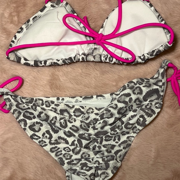 OP Pink and Gray Leopard Bikini - Picture 2 of 5